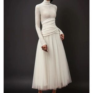 Chic Cream A-Line Tulle Skirt